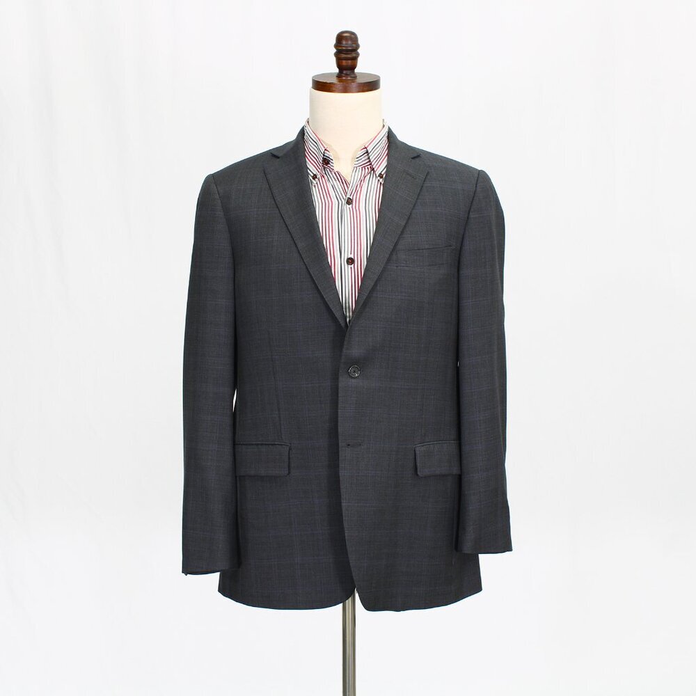 Hart Schaffner Marx 42R Gray Check 2-Button Sport Coat Blazer Jacket P329